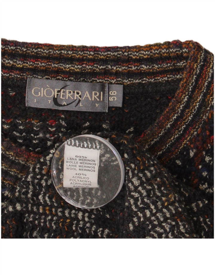 Мужской свитер с вырезом «лодочка» gio Ferrari IT 56 XL, шерсть в разноцветную клетку