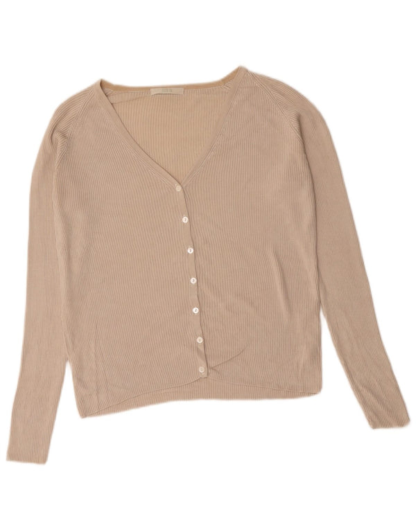 Женский кардиган Marks & Spencer UK 14, большой, бежевый, шелковый