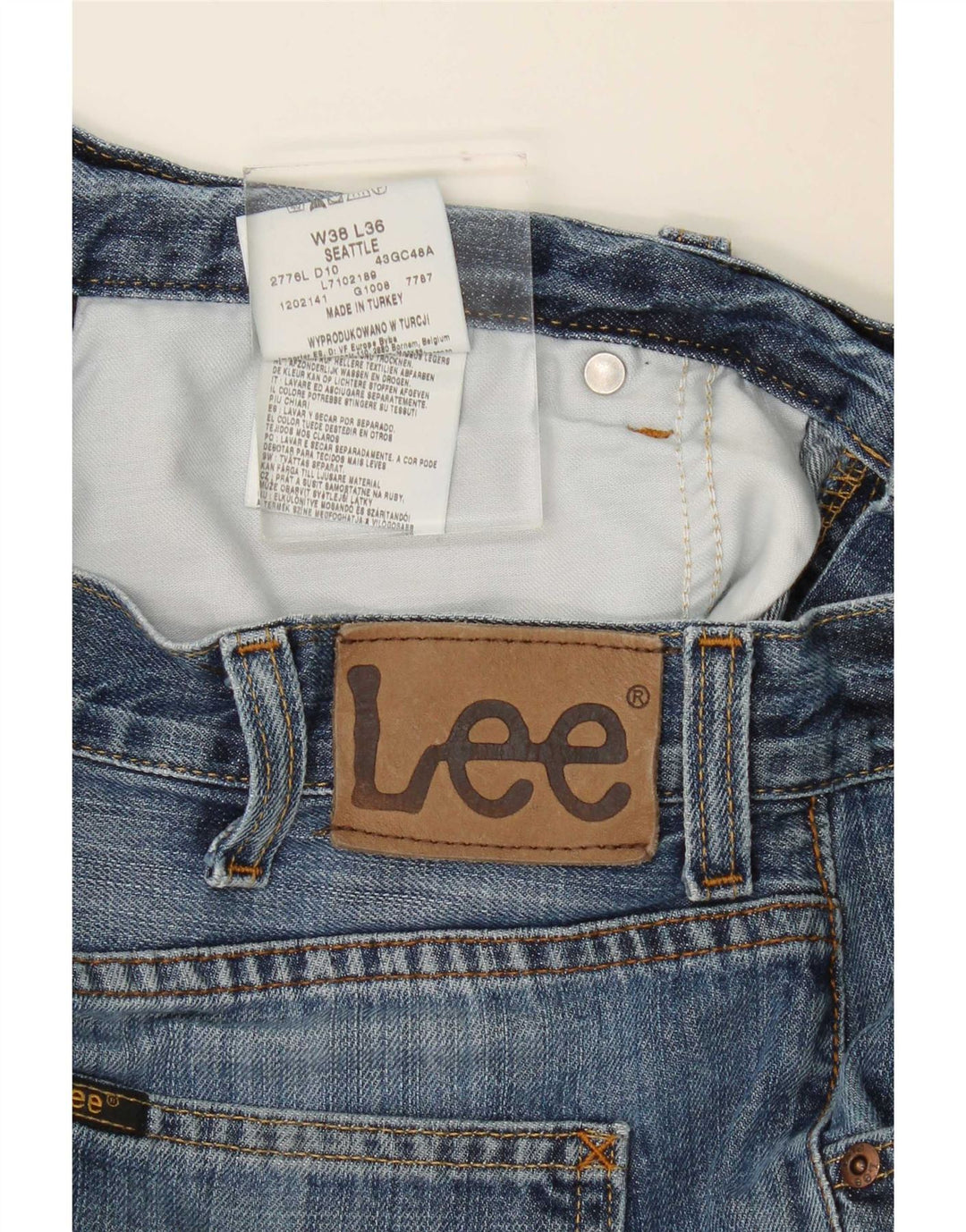 Мужские прямые джинсы Lee Seattle W38 L30, синий хлопок