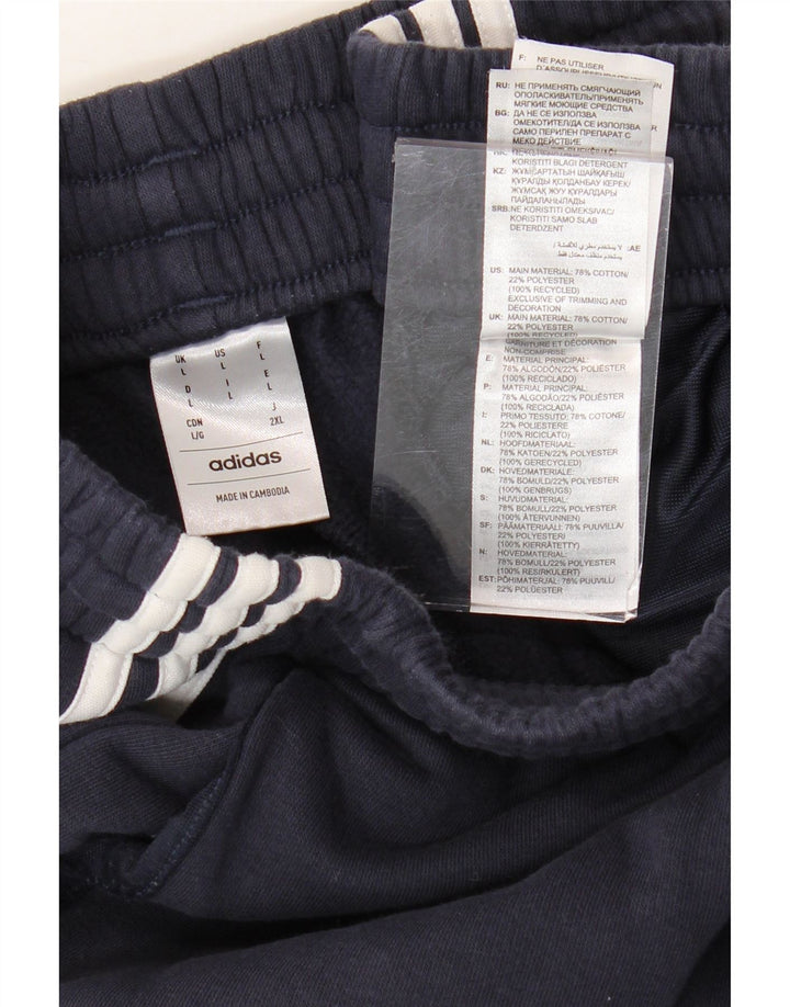 Мужские спортивные брюки ADIDAS, джоггеры, большие темно-синие, хлопок