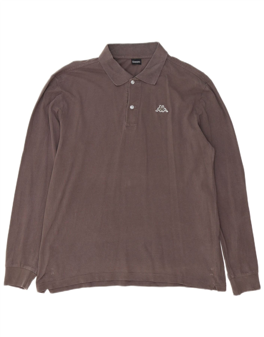 Мужская рубашка поло Kappa с длинным рукавом, большая серая, хлопок