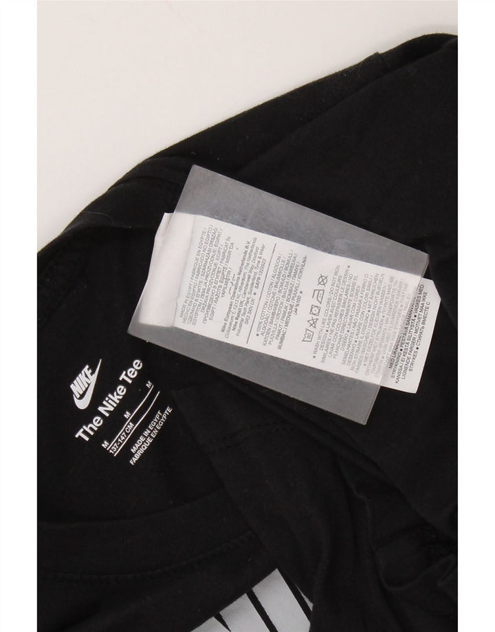 Футболка NIKE с рисунком для мальчиков, топ 10–11 лет, средний черный, хлопковый