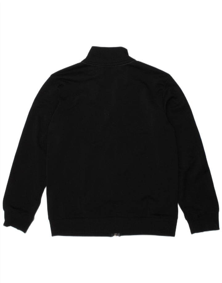 ADIDAS Boys Tracksuit Top Jacket 7-8 Years Black Colourblock Polyester