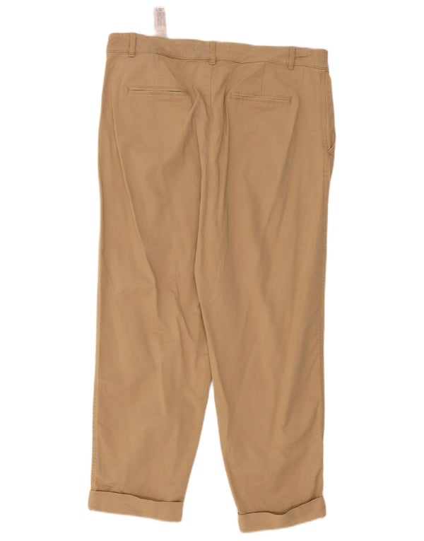 Женские прямые брюки чинос с высокой талией ZARA, цвет ЕС 44 XL W34 L27, бежевый