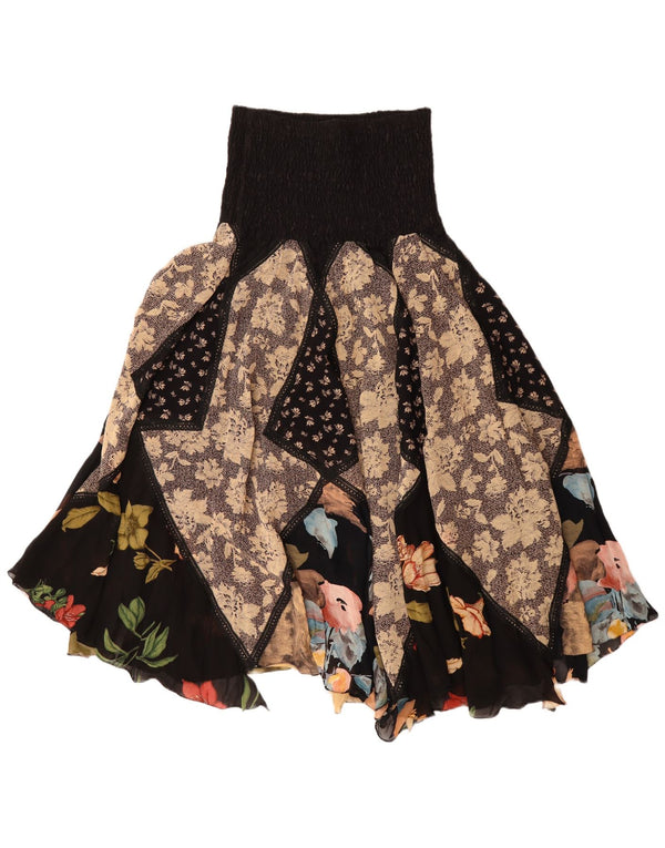 Vintage Womens Asymmetric Gypsy Skirt W30 Medium Multicoloured Patchwork