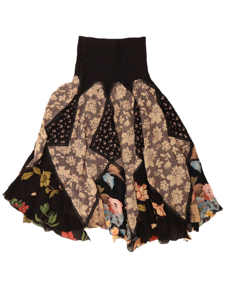 Винтажная женская асимметричная цыганская юбка W30, средняя разноцветная пэчворк