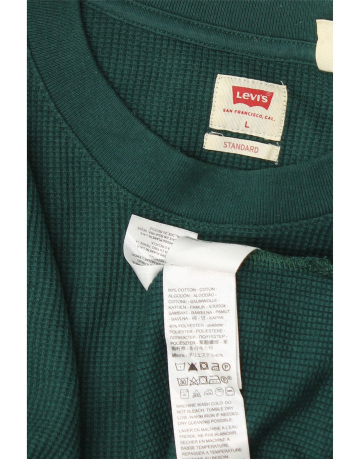 Мужской стандартный топ Levi's с длинным рукавом, большой зеленый хлопок