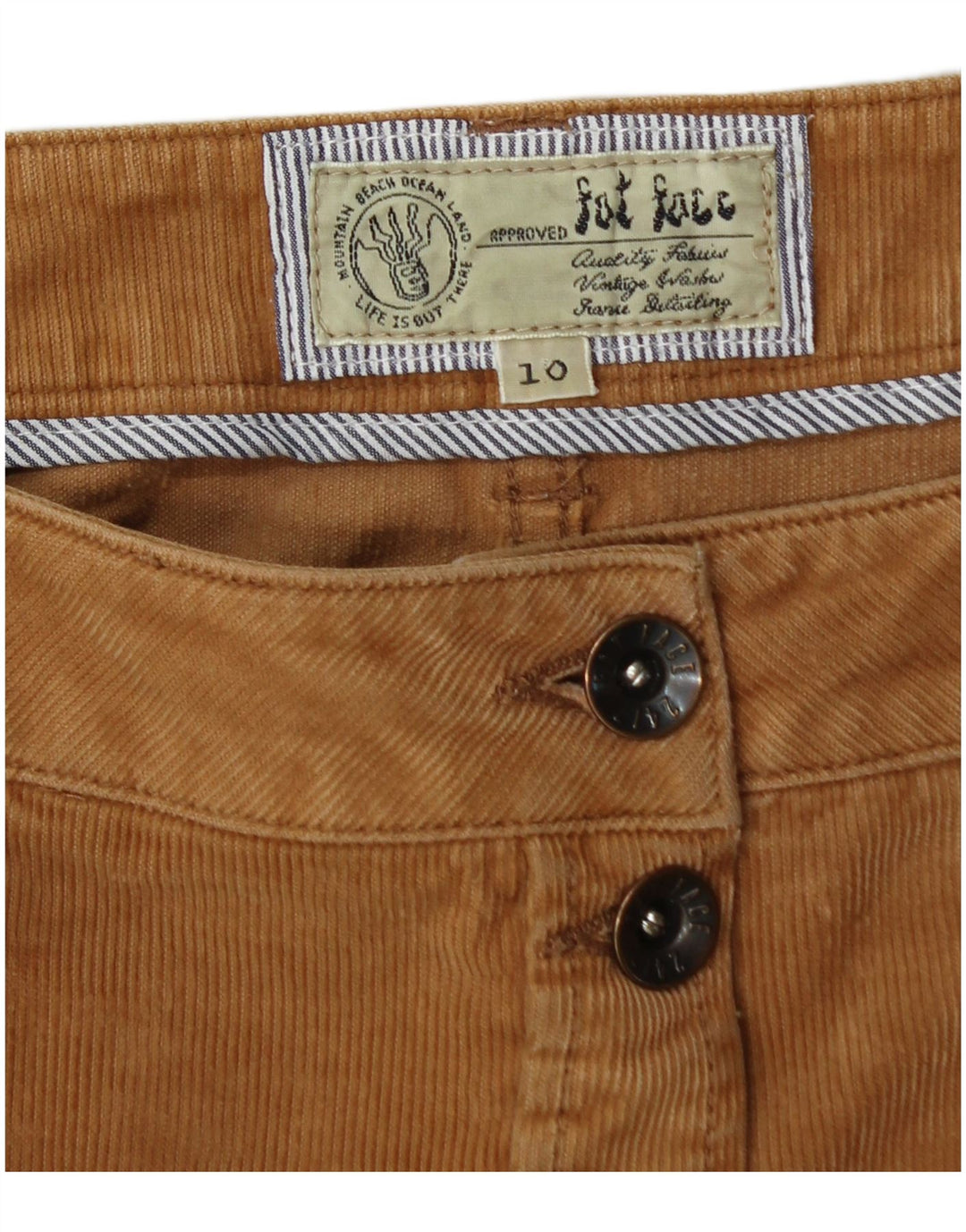 Женская вельветовая юбка FAT FACE UK 10, маленькая W30, бежевый хлопок