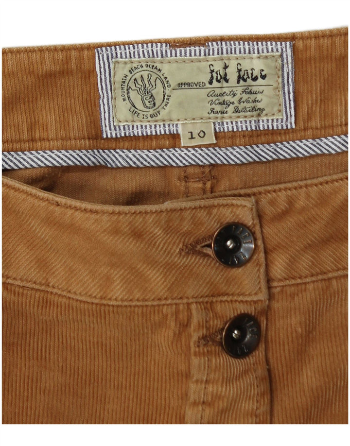 Женская вельветовая юбка FAT FACE UK 10, маленькая W30, бежевый хлопок