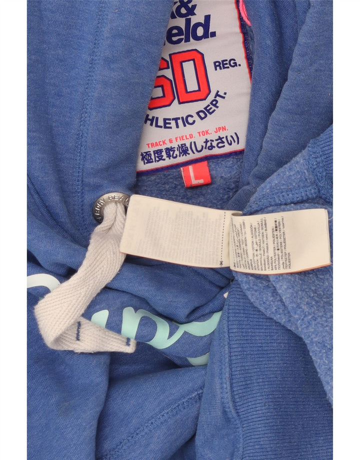 Женский джемпер с капюшоном SUPERDRY UK 16, большой синий в крапинку, хлопок