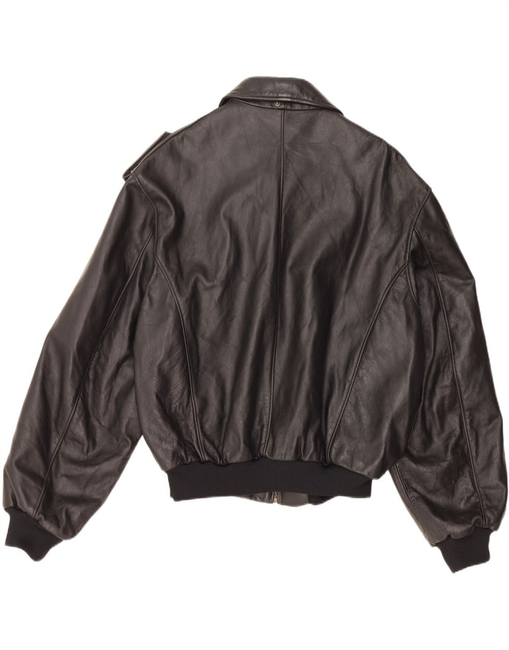 Мужская кожаная куртка в стиле милитари VINTAGE IT 52 XL черная