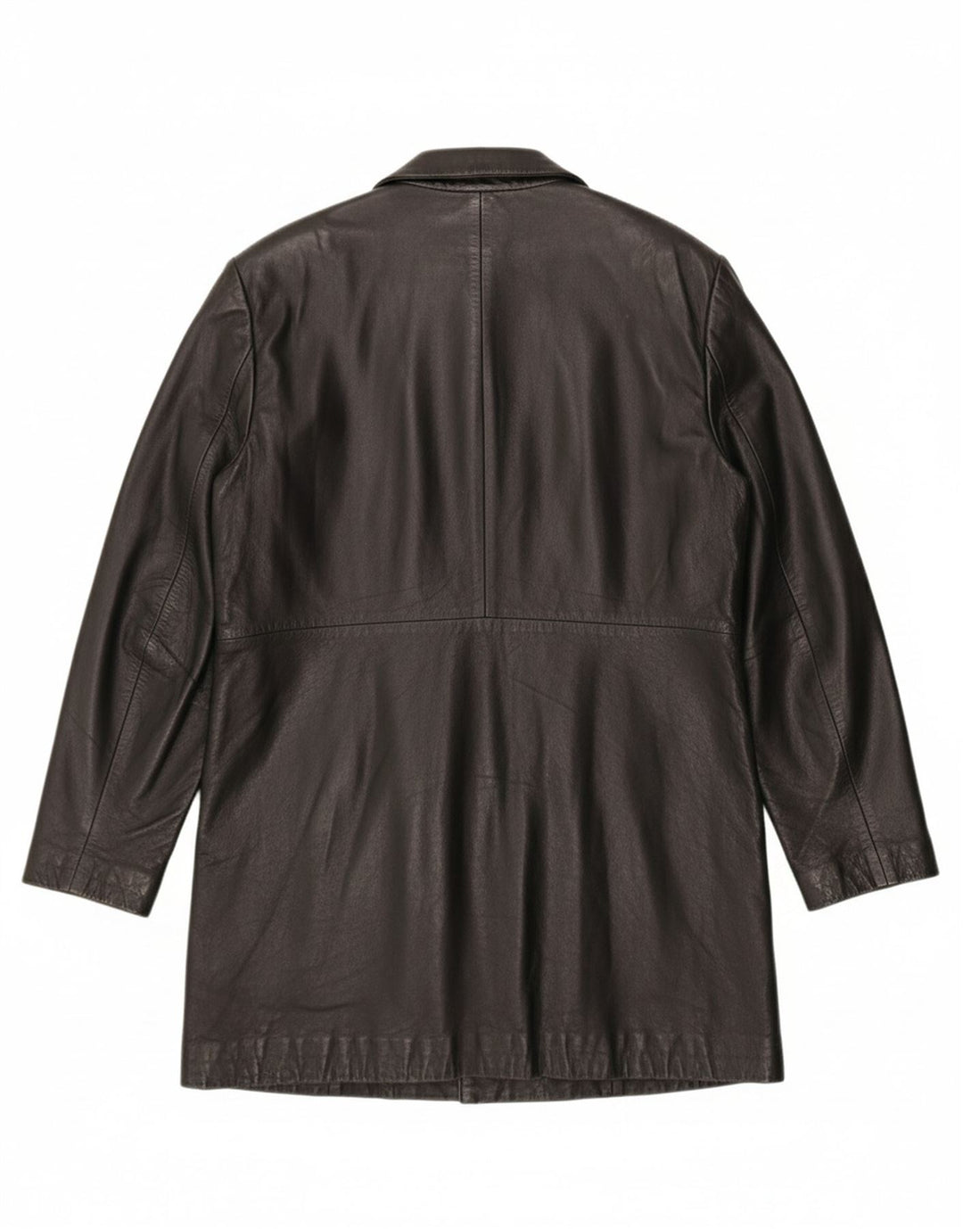ESTELLE Womens Leather Coat UK 18 XL Black Leather
