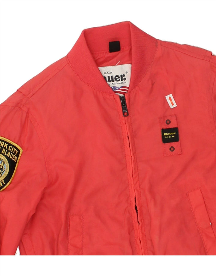 BLAUER Boys Graphic Bomber Jacket 5-6 Years Red Polyamide | Vintage Blauer | Thrift | Second-Hand Blauer | Used Clothing | Messina Hembry 