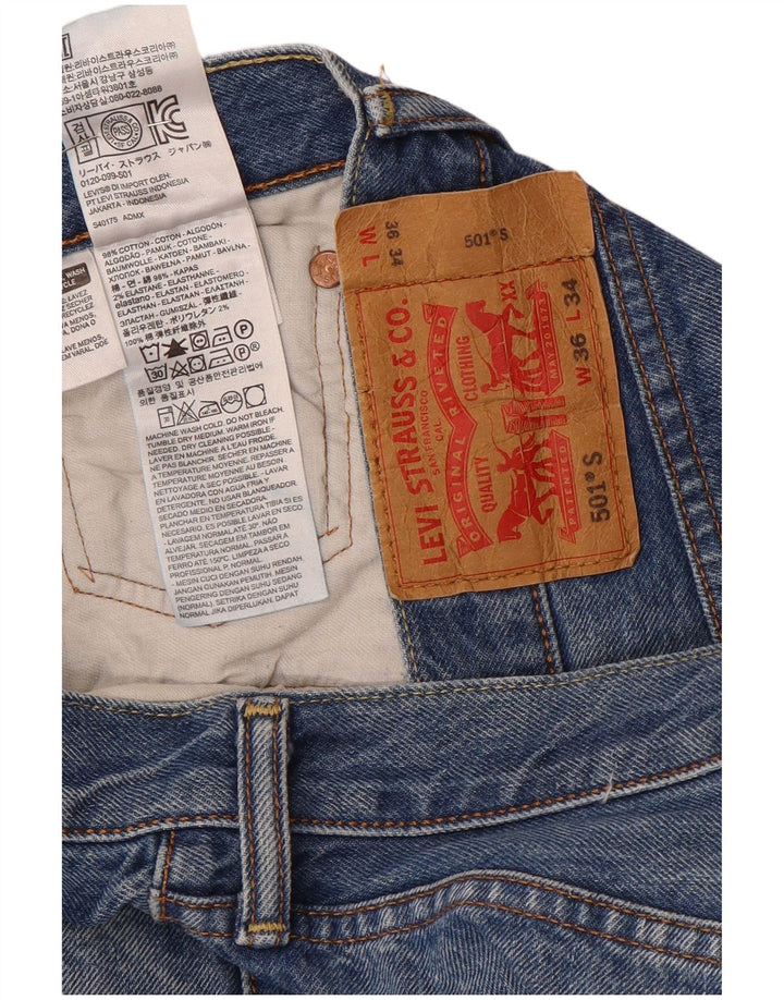 Мужские прямые джинсы Levi's 501 W36 L34 синие, хлопок