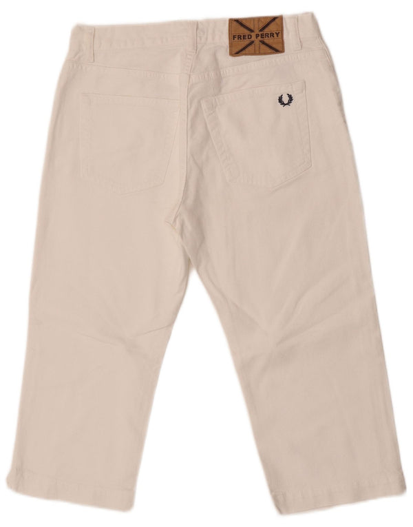 Женские прямые джинсы-капри Fred Perry со средней посадкой IT 42 Medium W27 L18 Белые