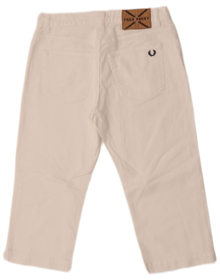 Женские прямые джинсы-капри Fred Perry со средней посадкой IT 42 Medium W27 L18 Белые