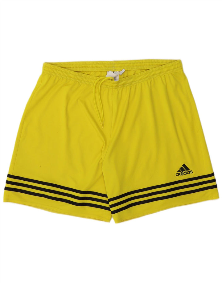 Мужские спортивные шорты Adidas Climalite, большие желтые полиэстеровые шорты
