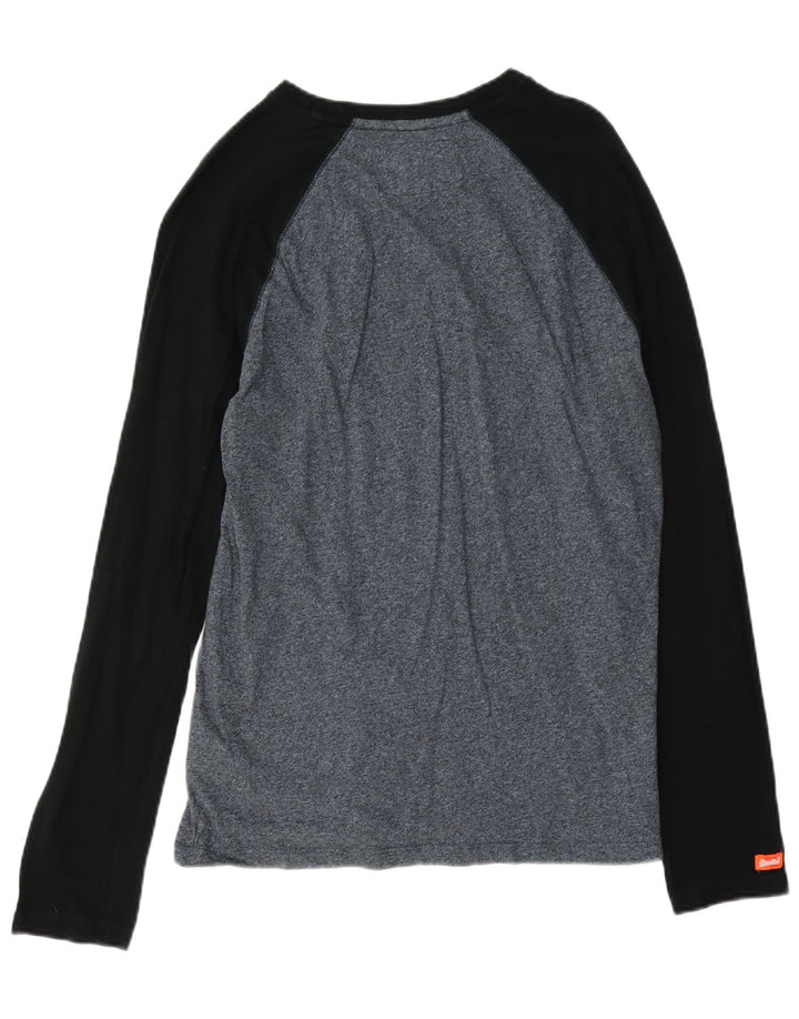 Мужской топ Superdry с длинным рукавом, средний темно-синий, крапчатый, хлопок