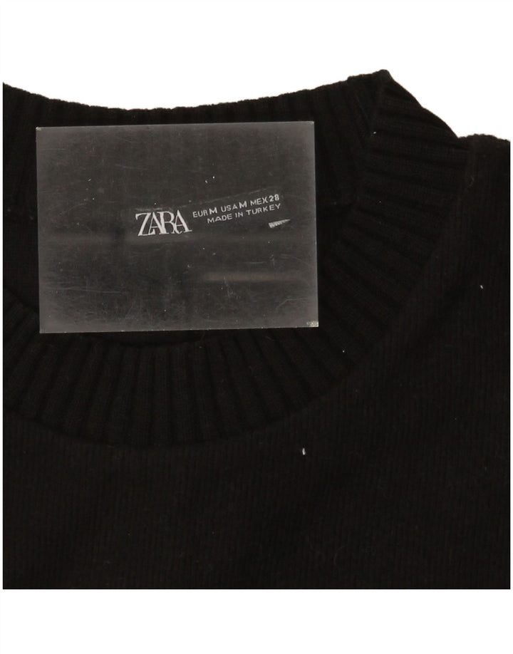 Женский джемпер с круглым вырезом Zara UK 14, средний черный