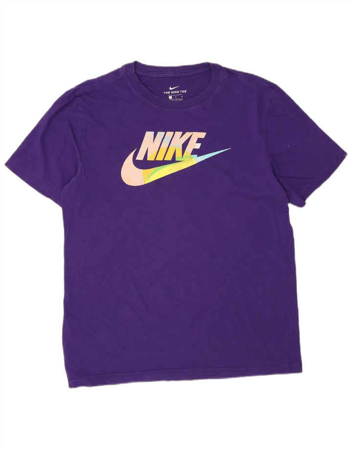 Мужская футболка с рисунком NIKE, хлопковый топ среднего фиолетового цвета
