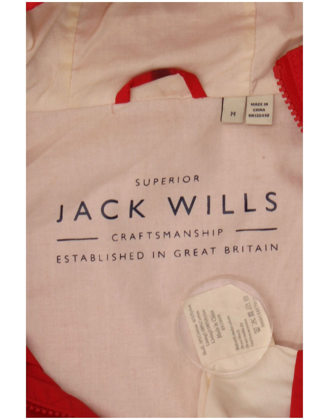 Мужская непромокаемая куртка с капюшоном Jack Wills UK 38, средний красный хлопок