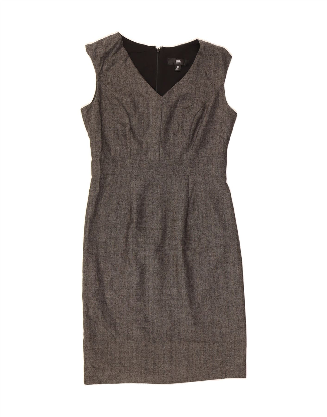 MOSSIMO Womens Sleeveless Sheath Dress US 6 Medium Grey Herringbone Vintage Mossimo and Second-Hand Mossimo from Messina Hembry 