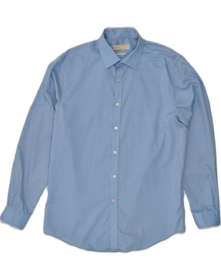MICHAEL KORS Mens Slim Fit Shirt Size 16 1/2 Large Blue Cotton | Vintage Michael Kors | Thrift | Second-Hand Michael Kors | Used Clothing | Messina Hembry 