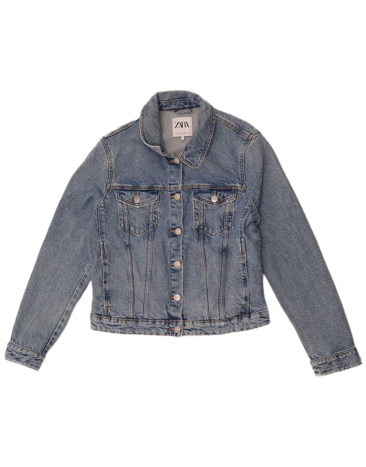 Женская джинсовая куртка Zara UK 14, большой синий хлопок