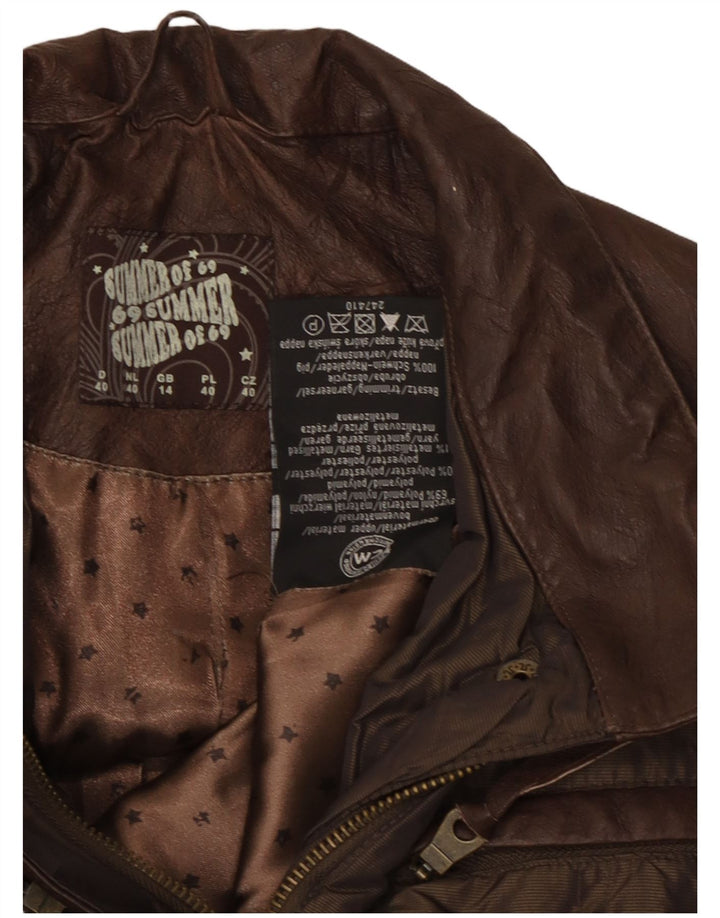 Винтажная женская куртка UK 14, средний коричневый полиамид