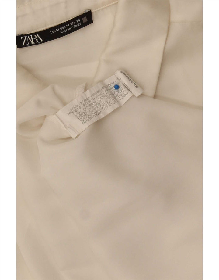 Женская рубашка оверсайз Zara UK 14, средний белый полиэстер