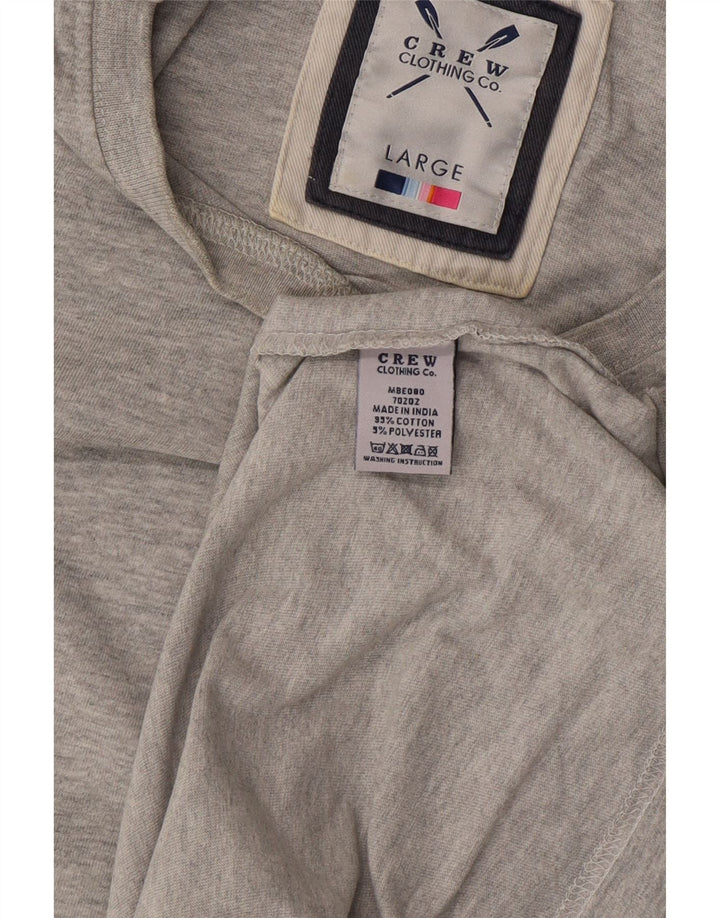 Crew Clothing Мужская футболка из хлопка большого размера серого цвета