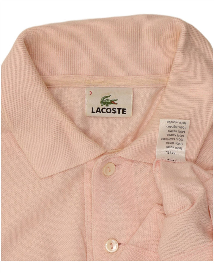 Мужская рубашка-поло Lacoste, размер 3, маленькая, розовая, хлопок