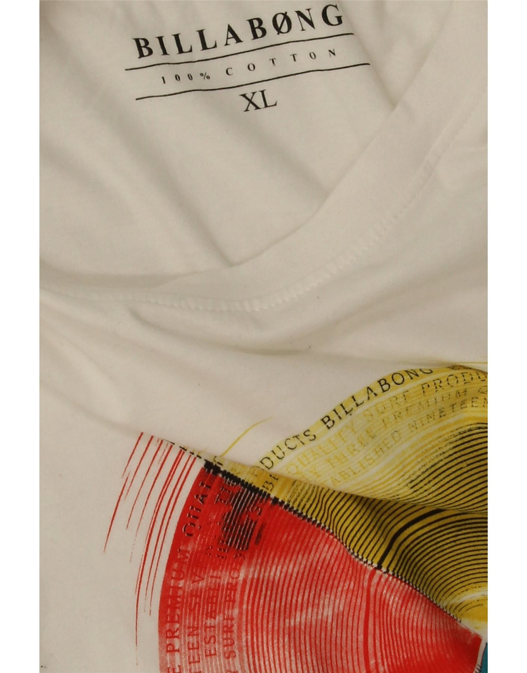 Billabong Мужской топ с рисунком с длинным рукавом XL, белый хлопок