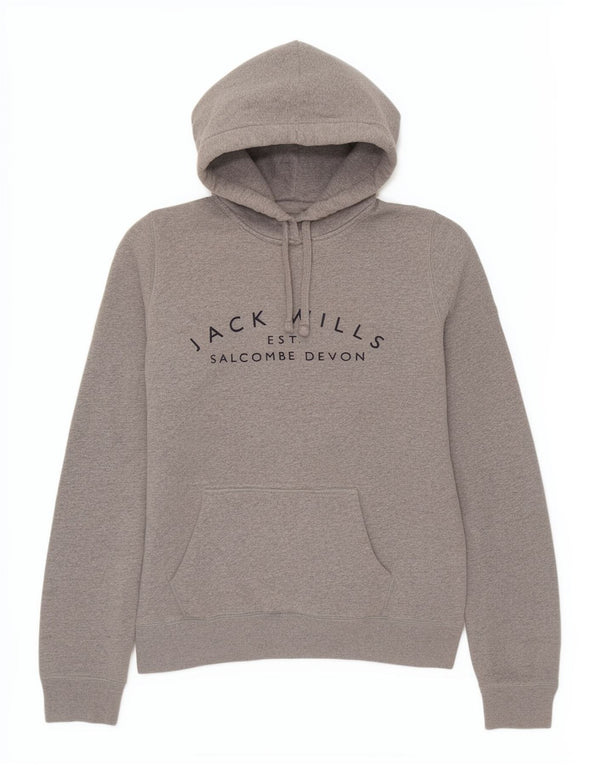 Женский джемпер с капюшоном Jack Wills с рисунком, Великобритания 10, маленький серый хлопок в крапинку