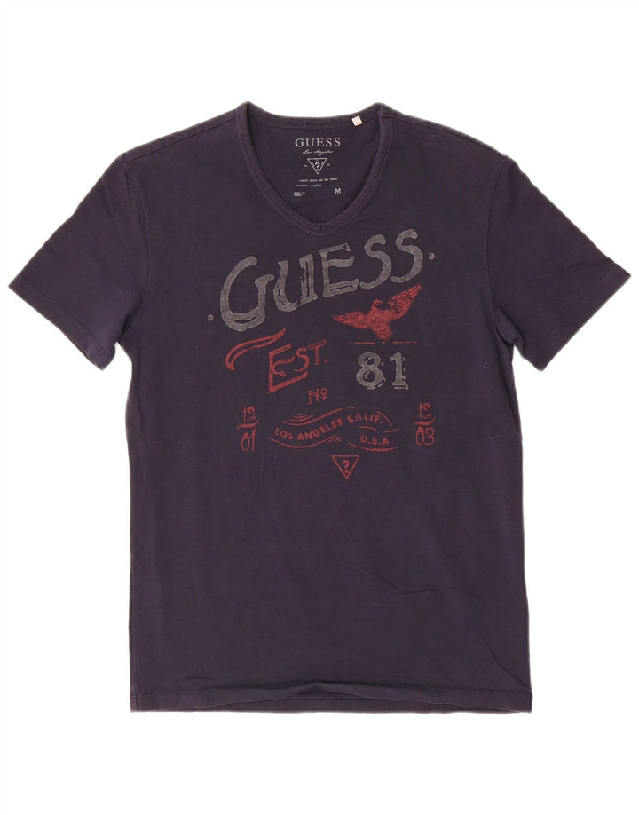 Мужская футболка Guess с рисунком, средний темно-синий