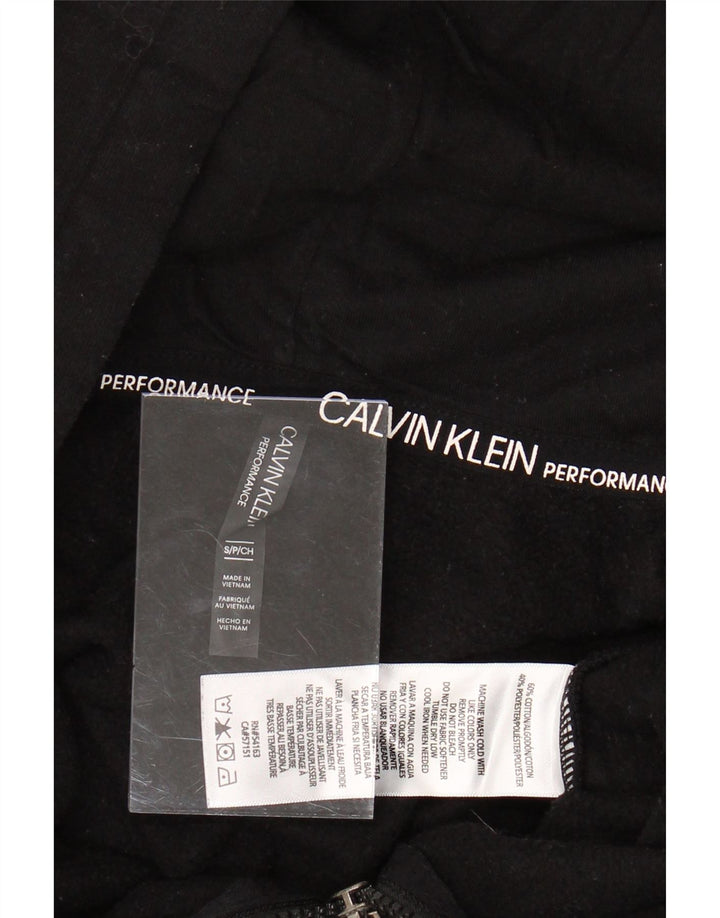 CALVIN KLEIN Женский свободный свитер с капюшоном на молнии с графическим рисунком UK 10, маленький черный