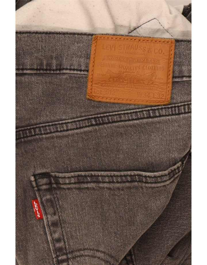 Мужские зауженные зауженные джинсы Levi's 512 W34 L32 Серые хлопковые