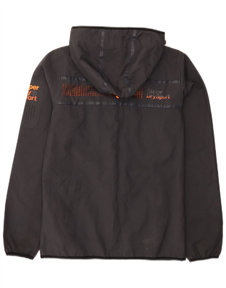 Мужская дождевик с капюшоном Superdry UK 34 XS Серый полиэстер