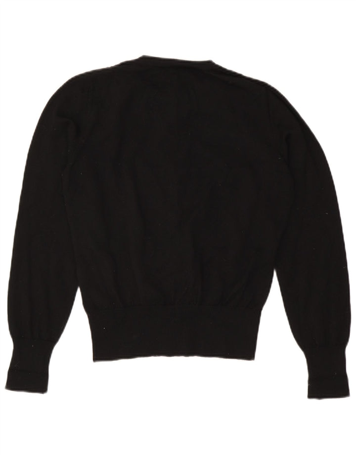 Женский кардиган-свитер Luisa Spagnoli UK 14, средний черный, шерсть с геометрическим рисунком