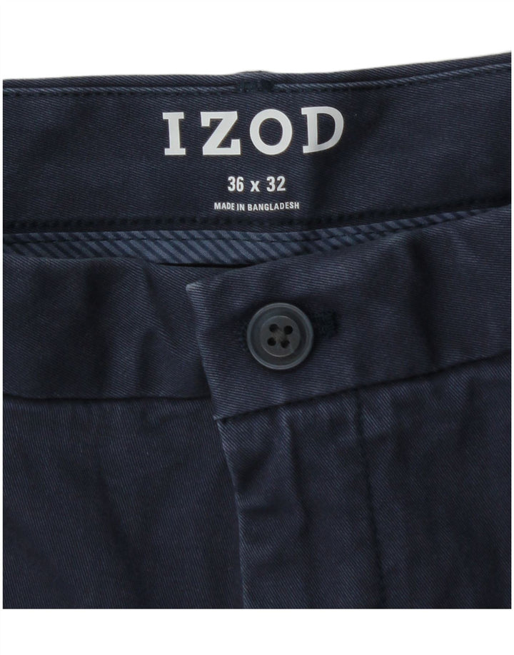 IZOD Мужские прямые брюки чинос W36 L32 Темно-синие хлопковые