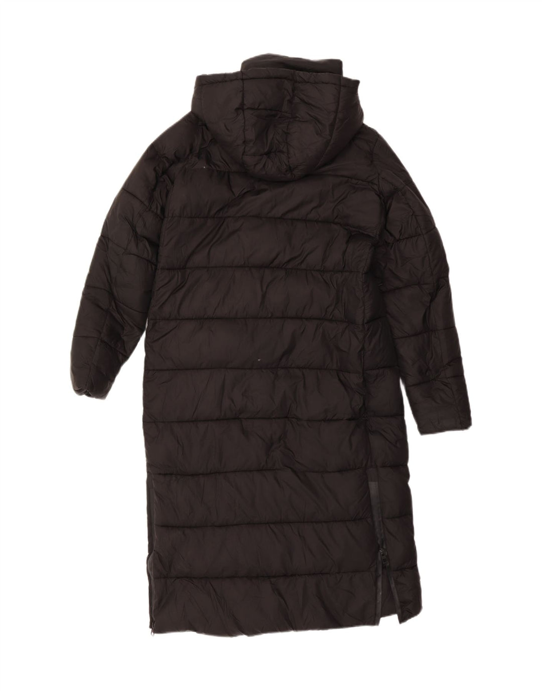 Женское стеганое пальто оверсайз с капюшоном ZARA UK 10, маленький черный полиэстер