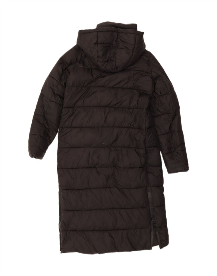 Женское стеганое пальто оверсайз с капюшоном ZARA UK 10, маленький черный полиэстер