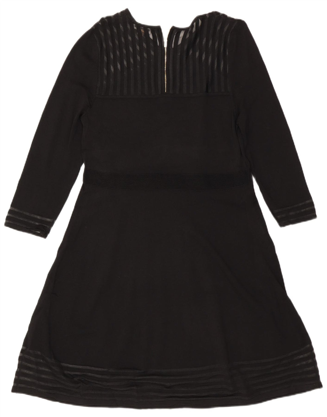 Женское платье А-силуэта с длинными рукавами CALVIN KLEIN UK 18 XL, черный вискоза в полоску