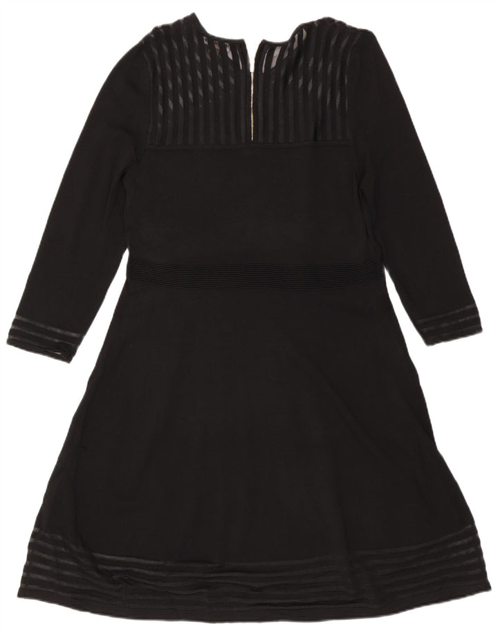 Женское платье А-силуэта с длинными рукавами CALVIN KLEIN UK 18 XL, черный вискоза в полоску