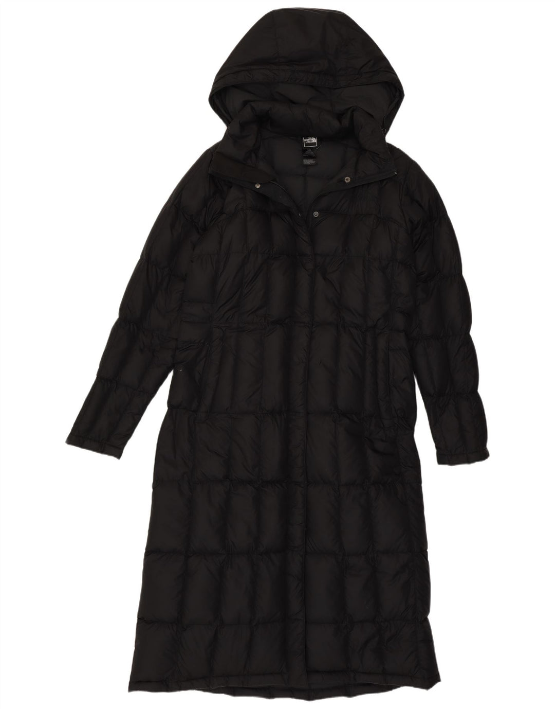 Женское длинное стеганое пальто с капюшоном The North Face UK 12, средний черный