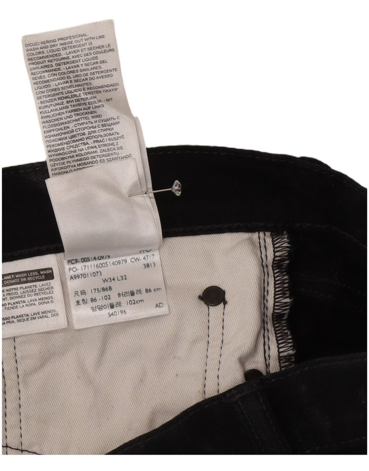 Мужские прямые джинсы Levi's 514 W34 L32, черный хлопок