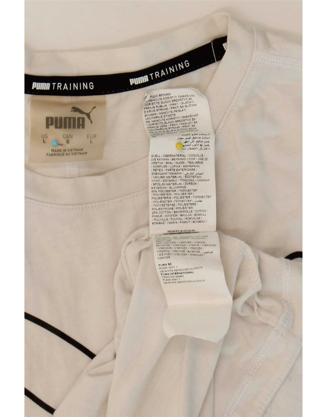 Женская футболка с рисунком Puma Top UK 16, большой белый полиэстер