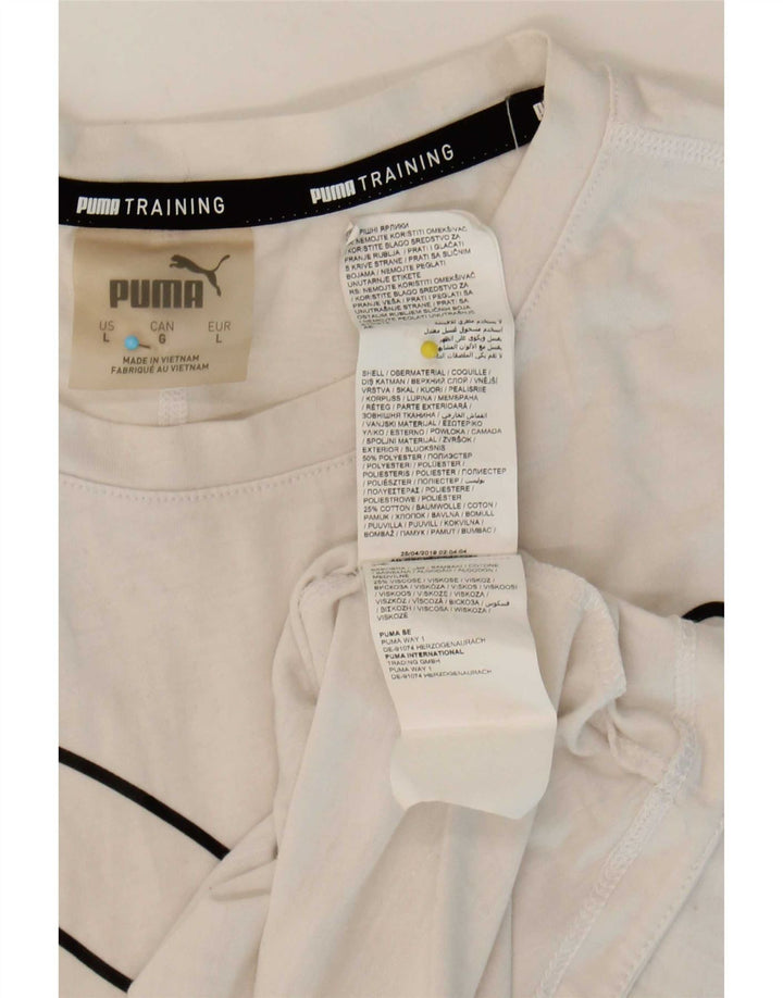 Женская футболка с рисунком Puma Top UK 16, большой белый полиэстер