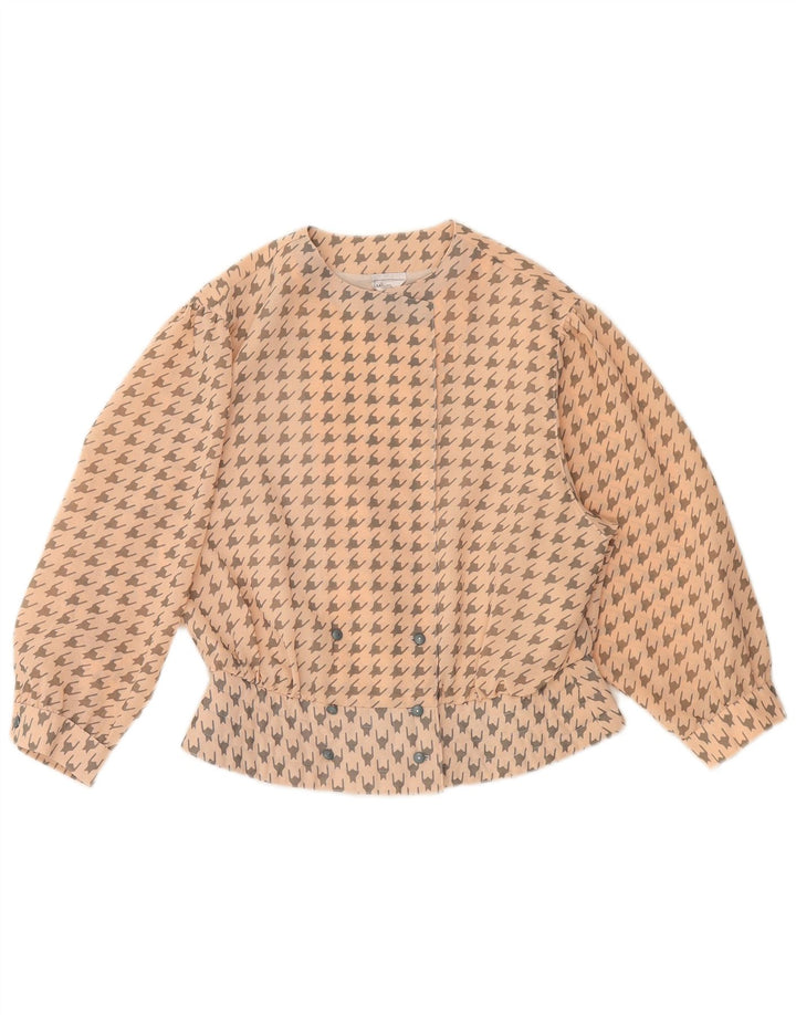 MARKWALD Женская укороченная блузка-рубашка с рукавом 3/4 EU 40 Средний розовый с узором «гусиные лапки»