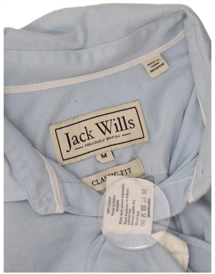 JACK WILLS Мужская рубашка классического кроя из хлопка среднего синего цвета